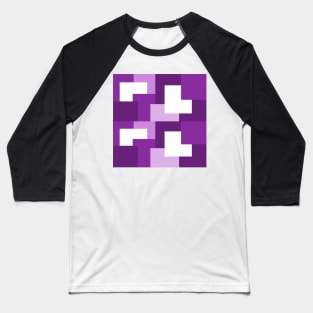 Purple abstract squares tiles pattern Baseball T-Shirt